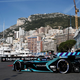 A Jaguar Formula E car racing in Monaco.